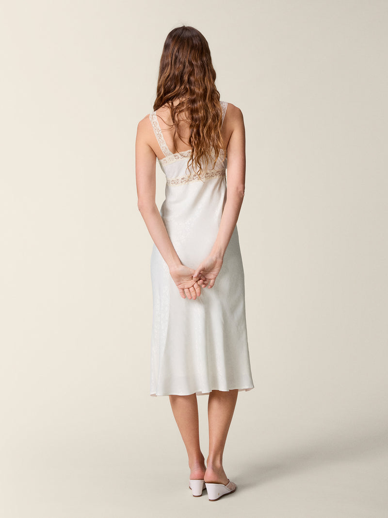 Back view of the white Jenna dress.